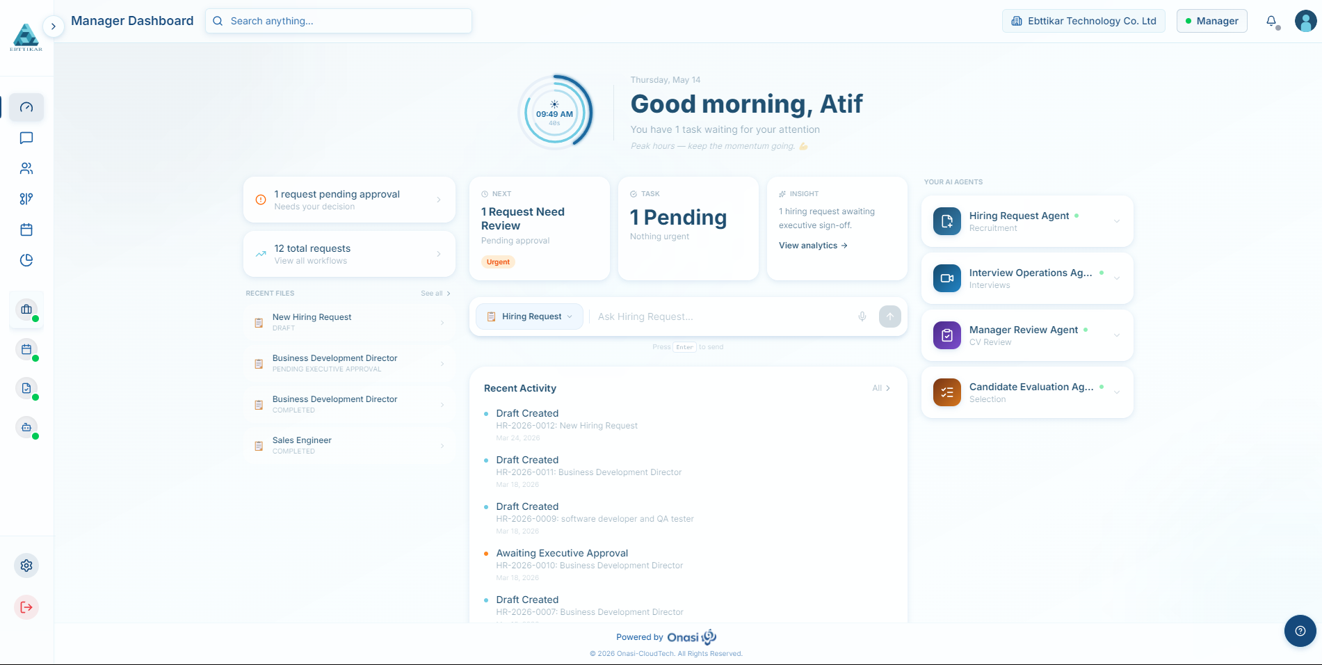 Ebttikar Alpha-One: main workspace