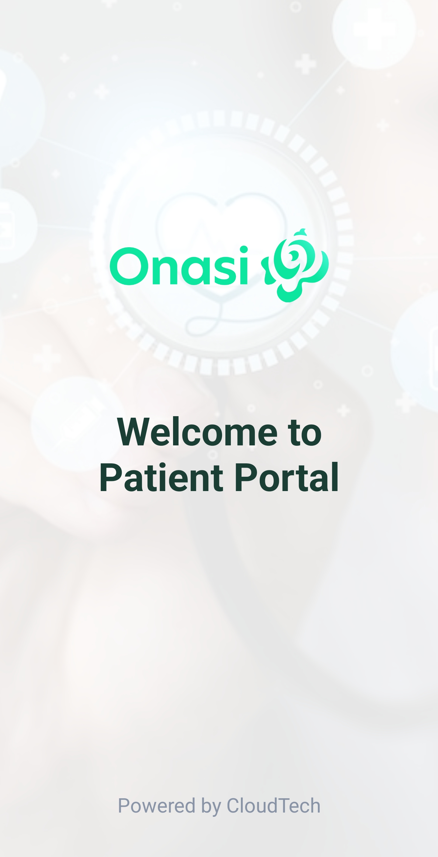 Onasi Telemedicine: patient home screen